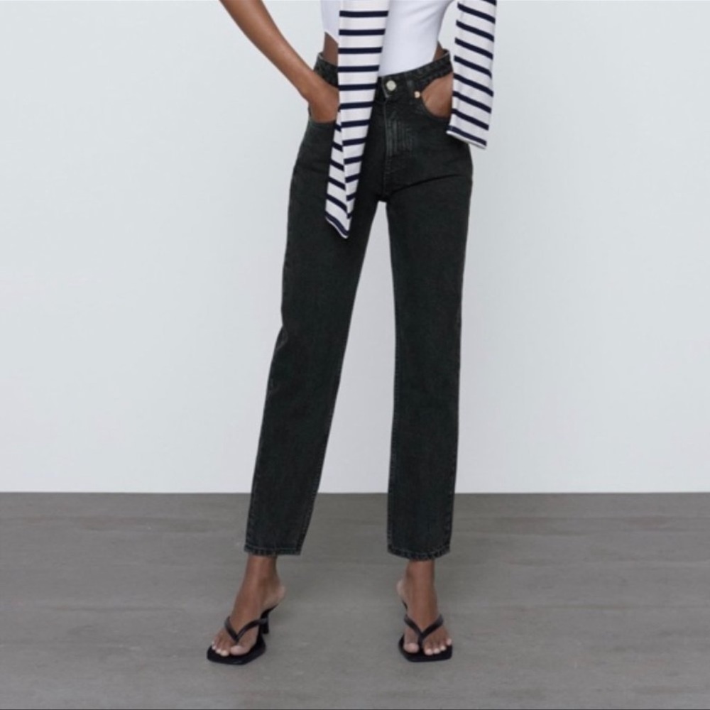 Zara High Rise Straight Jeans